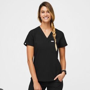 Figs Black Catarina Scrub Top